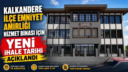Kalkandere İlçe Emniyet Amirliği Hizmet Binası İçin Yeni İhale Tarihi Açıklandı