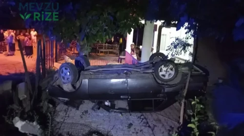 Otomobil takla attı, evin bahçesine uçtu: 1 kişi yaralandı!