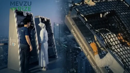 Bangkok'ta bir ilk: Gökdelenin tepesinden boşluğa sarkıtan adrenalin bombası "Mahanakhon I-Tilt" açıldı!
