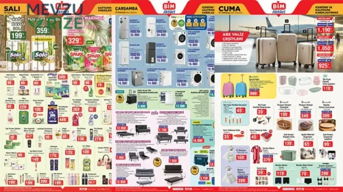 BİM KATALOG BU HAFTA 14-15-17 TEMMUZ 2026 KATALOĞU || BİM aktüel afişi yeni indirimleri neler? BİM broşürü ile Tekerlekli buzluk, Çay makinesi, Boy boy valiz çeşitleri geliyor