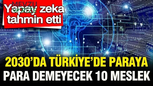 Yapay zeka tahmin etti: 2030'da Türkiye'de paraya para demeyecek 10 meslek açıklandı