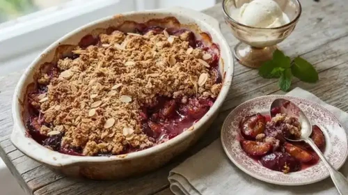 Kıtır hamuru ve yumuşacık eriğiyle erikli crumble nasıl yapılır?