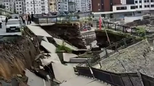 Rize'de Yol Çökmesi Nedeniyle İki Bina Güvenlik İçin Boşaltıldı