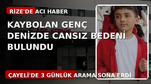 Rize'de Kaybolan Genç Denizde Cansız Bedeni Bulundu