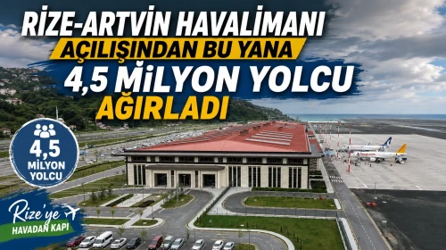 Rize-Artvin Havalimanı Açılışından Bu Yana 4,5 Milyon Yolcu Ağırladı