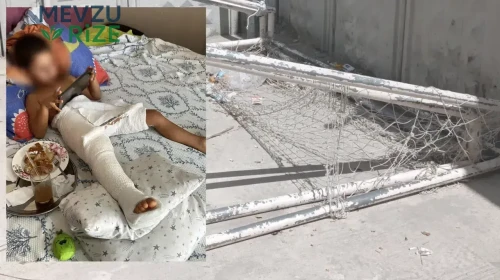 Arnavutköy'de 4 Yaşındaki Çocuğun Üzerine Kale Direği Düştü!