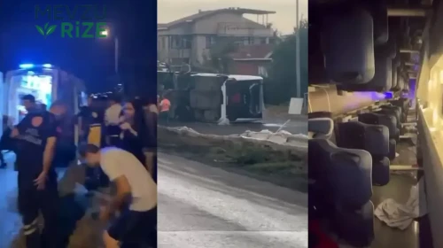 Kaygan Yolda Kontrolden Çıkan Araç 18 Havalimanı Çalışanını Yaraladı!