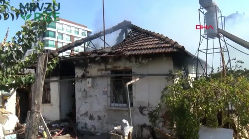 Evlerinin yandığını gören aile gözyaşlarını tutamadı