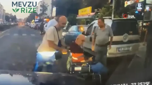 Yaya geçidindeki tekerlekli sandalyeli vatandaşa çarpıp hızlıca kaçtı