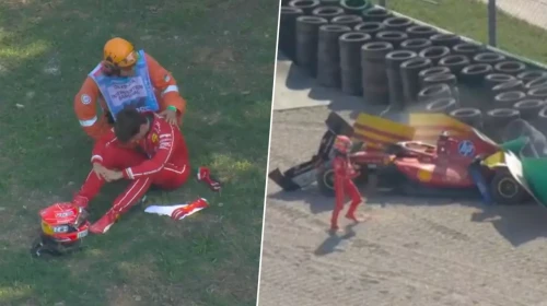 Monza'da yarış durdu: Charles Leclerc bariyerlere çarptı