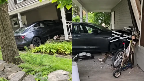 Tesla birden evin salonuna daldı! Ev sahibi yere yığıldı: 'Deprem oldu sandım'