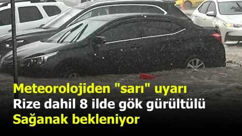 Meteorolojiden "sarı" uyarı: Rize dahil 8 ilde gök gürültülü sağanak bekleniyor