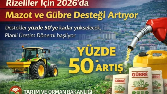 Rizeliler İçin 2026’da Mazot ve Gübre Desteği Artıyor