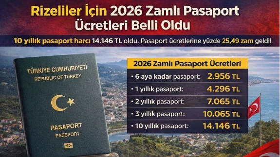 Rizeliler İçin 2026 Zamlı Pasaport Ücretleri Belli Oldu