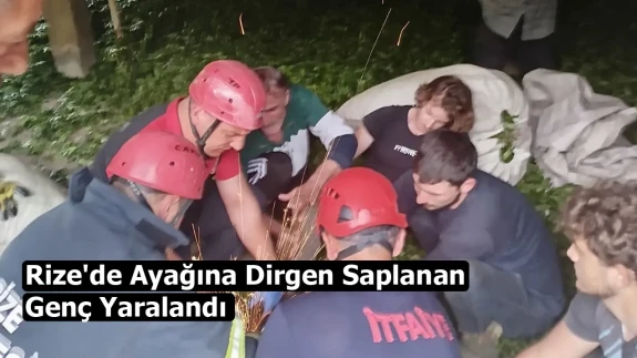 Rize'de çay alım yerinde dirgen saplanan genç hastaneye kaldırıldı