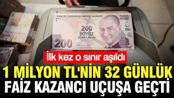 Mevduat Faiz Getirileri Rekor Kırdı: 1 Milyon TL'nin 32 Günde Elde Ettiği Kazançta Tarihi Zirve!