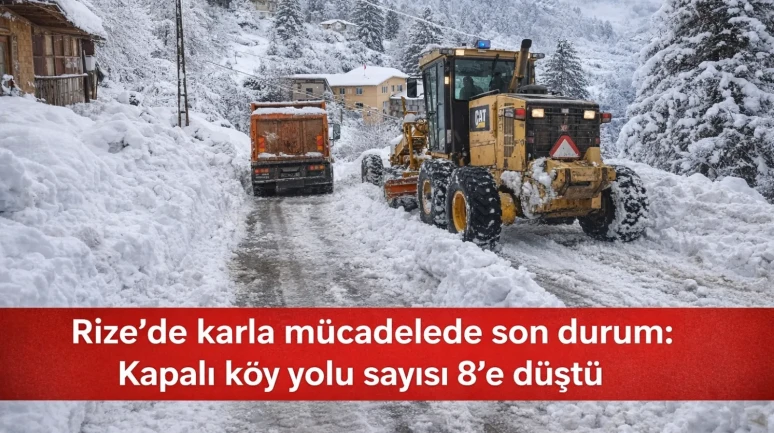 Rize’de karla mücadelede son durum: Kapalı köy yolu sayısı 8’e düştü