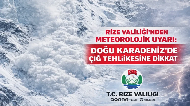 Rize Valiliği’nden Meteorolojik Uyarı: Doğu Karadeniz’de Çığ Tehlikesine Dikkat