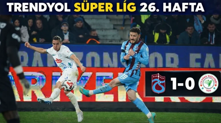 Çaykur Rizespor, Trabzonspor'a karşı 1-0 kaybederek haftayı puansız kapattı!