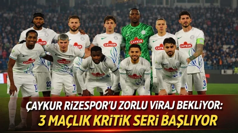 Çaykur Rizespor’u Zorlu Viraj Bekliyor: 3 Maçlık Kritik Seri Başlıyor