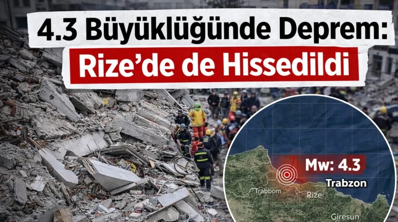 4.3 Büyüklüğünde Deprem: Rize’de de Hissedildi