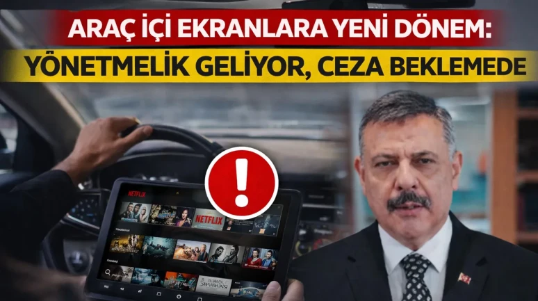 Araç içi ekranlara yeni dönem: Yönetmelik geliyor, ceza beklemede