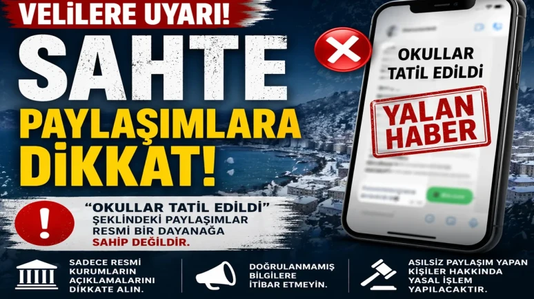 Rize'de okul tatili yalanları yayılıyor, yetkililerden uyarı!