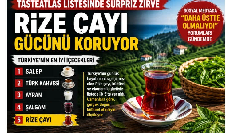 TasteAtlas Listesinde Sürpriz Sonuç: Rize Çayı İlk 5’te Gücünü Korudu