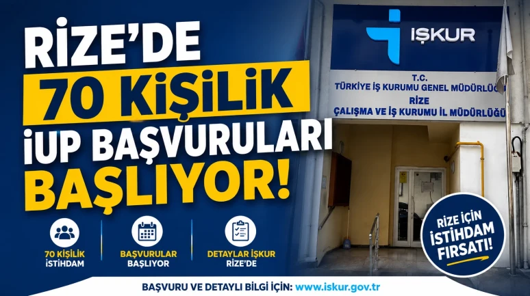 Rize’de 70 Kişilik İUP Başvuruları Başlıyor