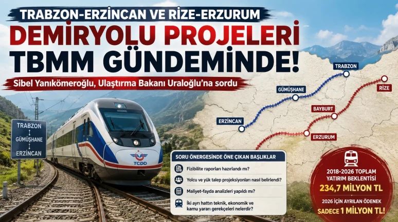 Trabzon-Erzincan ve Rize-Erzurum Demiryolu Projeleri TBMM Gündeminde