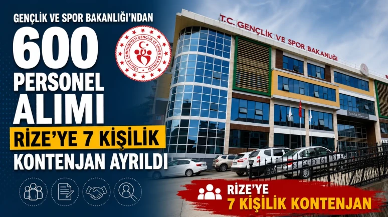 Gençlik ve Spor Bakanlığı'ndan 600 Personel Alımı: Rize'ye 7 Kişilik Kontenjan Ayrıldı
