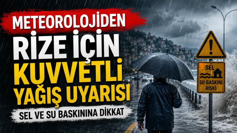 Meteorolojiden Rize İçin Kuvvetli Yağış Uyarısı: Sel ve Su Baskınına Dikkat
