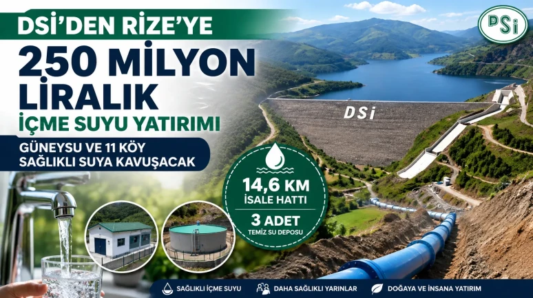 DSİ'den Rize'ye 250 Milyon Liralık İçme Suyu Yatırımı: Güneysu ve 11 Köy Sağlıklı Suya Kavuşacak