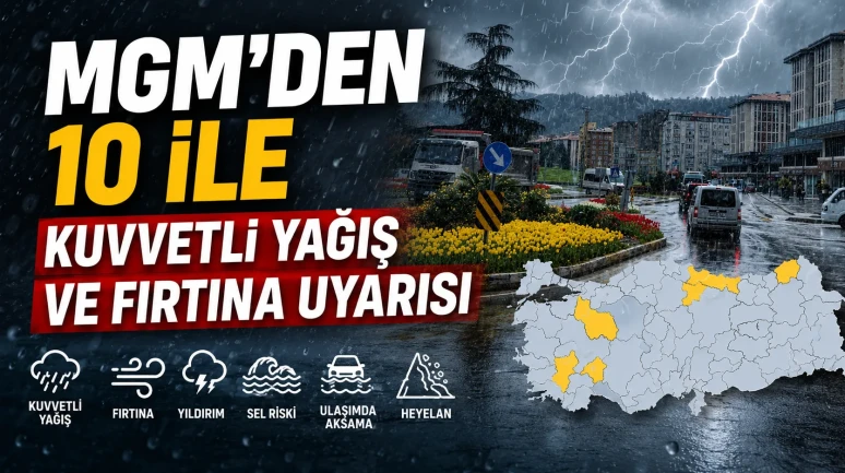 MGM’den 10 İle Kuvvetli Yağış ve Fırtına Uyarısı