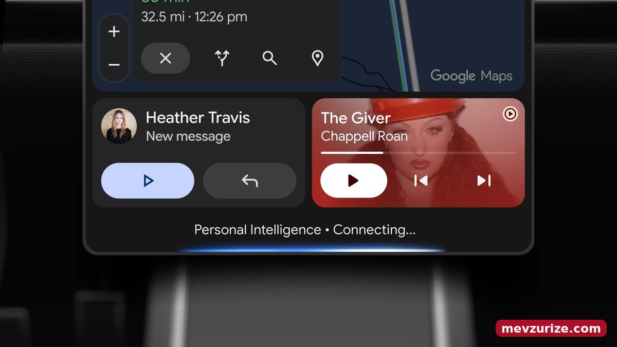 Android Auto'da Kişisel Zeka bağlantı ekranı (Google)