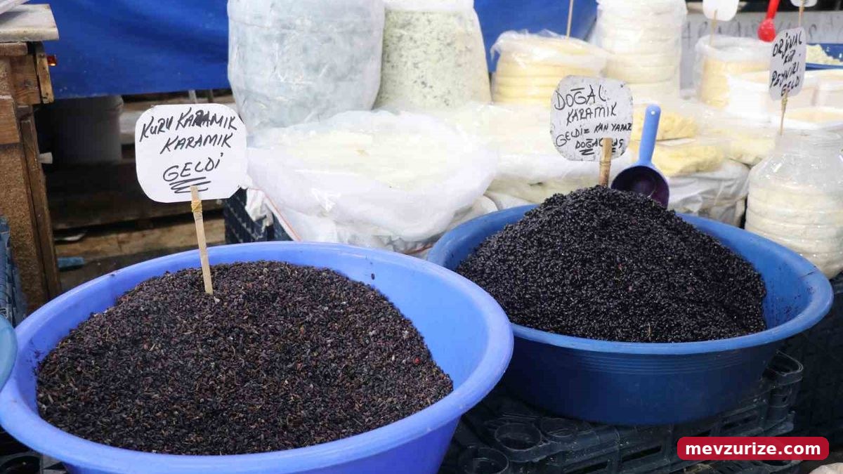 Birçok derde deva karamuk meyvesi tezgahlardaki yerini aldı