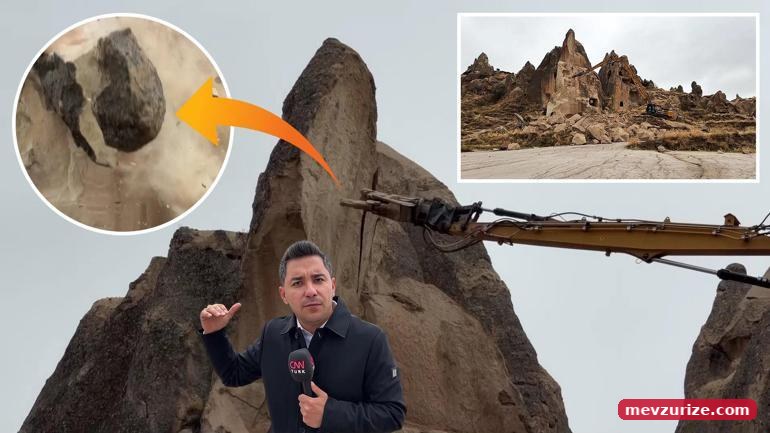 Çalışmalar sadece CNN TÜRKte: 3 kişinin öldüğü peribacası tamamen yıkılıyor