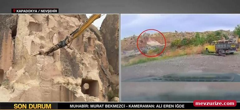 Çalışmalar sadece CNN TÜRKte: 3 kişinin öldüğü peribacası tamamen yıkılıyor