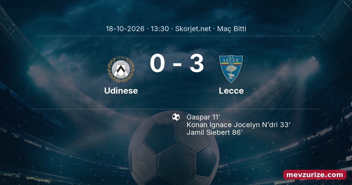 Udinese - Lecce Skor: 0-3